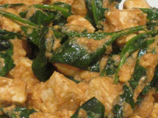 peanut tofu close-up